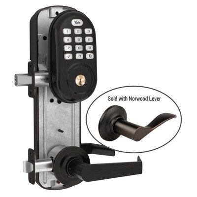 Yale Z-Wave Assure Interconnected Lockset with Push Button Deadbolt, Norwood Lever, Right Handed, Oil Rubbed Bronze